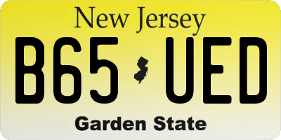 NJ license plate B65UED