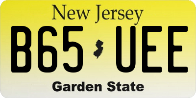 NJ license plate B65UEE