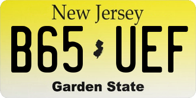 NJ license plate B65UEF
