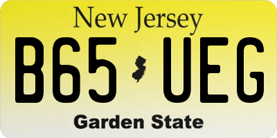 NJ license plate B65UEG