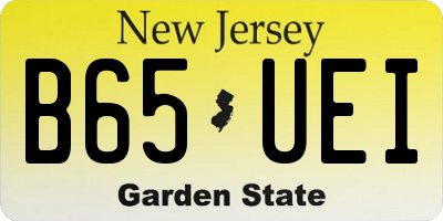 NJ license plate B65UEI