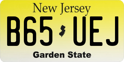 NJ license plate B65UEJ