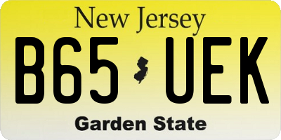NJ license plate B65UEK