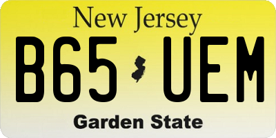 NJ license plate B65UEM