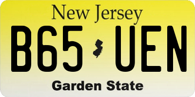 NJ license plate B65UEN