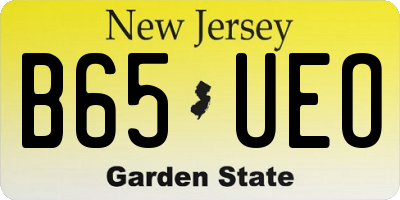 NJ license plate B65UEO
