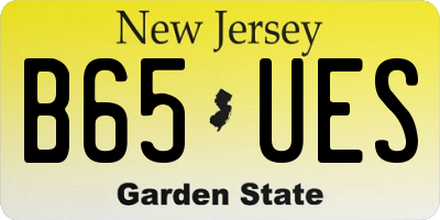 NJ license plate B65UES