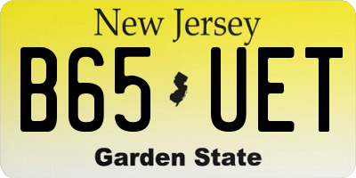 NJ license plate B65UET