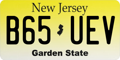 NJ license plate B65UEV
