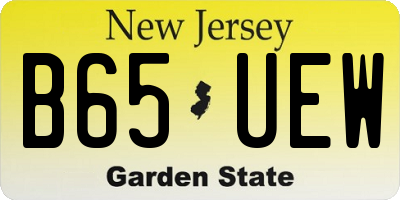 NJ license plate B65UEW