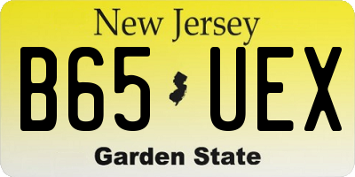 NJ license plate B65UEX