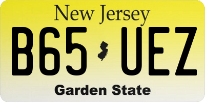 NJ license plate B65UEZ