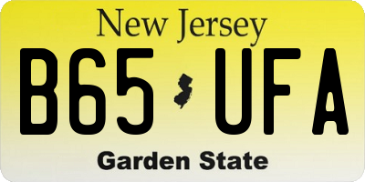 NJ license plate B65UFA