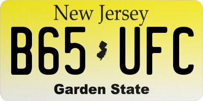 NJ license plate B65UFC
