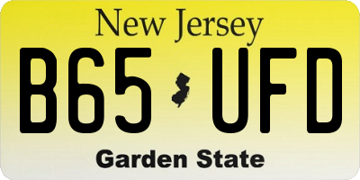 NJ license plate B65UFD