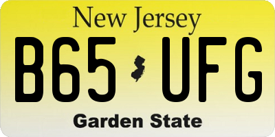 NJ license plate B65UFG