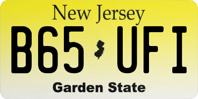 NJ license plate B65UFI