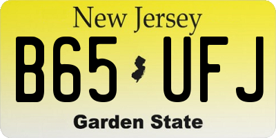 NJ license plate B65UFJ