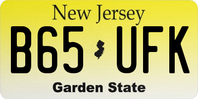 NJ license plate B65UFK