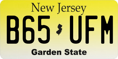 NJ license plate B65UFM