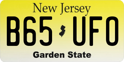 NJ license plate B65UFO