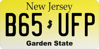 NJ license plate B65UFP