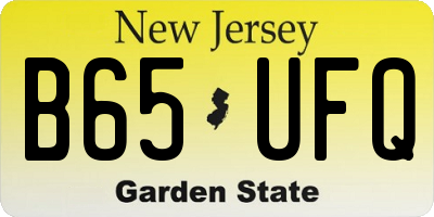 NJ license plate B65UFQ