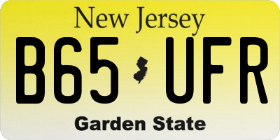 NJ license plate B65UFR