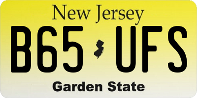 NJ license plate B65UFS