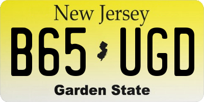 NJ license plate B65UGD