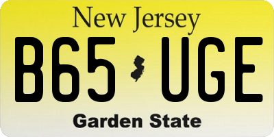 NJ license plate B65UGE