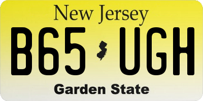 NJ license plate B65UGH