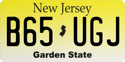 NJ license plate B65UGJ