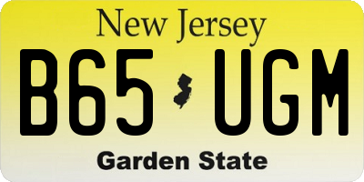 NJ license plate B65UGM