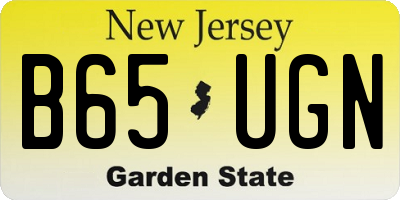 NJ license plate B65UGN