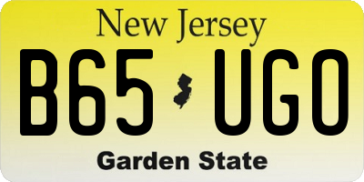 NJ license plate B65UGO