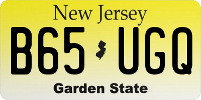 NJ license plate B65UGQ