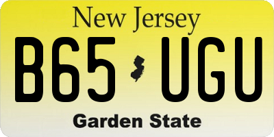 NJ license plate B65UGU