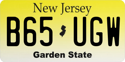 NJ license plate B65UGW
