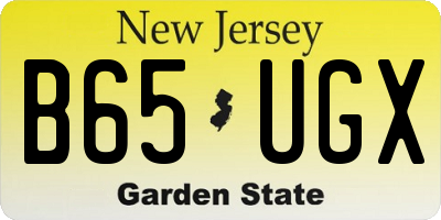 NJ license plate B65UGX