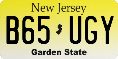 NJ license plate B65UGY