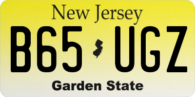 NJ license plate B65UGZ