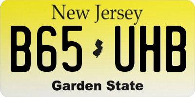 NJ license plate B65UHB