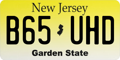NJ license plate B65UHD