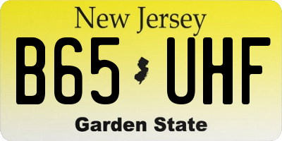 NJ license plate B65UHF