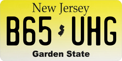 NJ license plate B65UHG