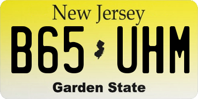 NJ license plate B65UHM
