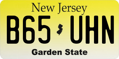 NJ license plate B65UHN