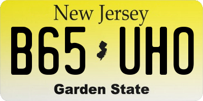 NJ license plate B65UHO