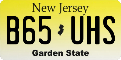 NJ license plate B65UHS